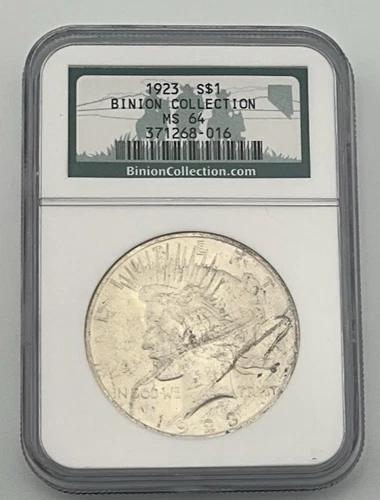 1923 Peace Dollar Binion Silver Hoard - Binion Collection - NGC MS64