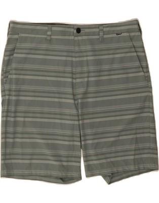 HURLEY Herren Chino Shorts W38 XL grün gestreift Polyester QM27