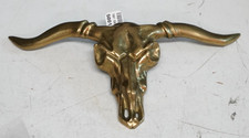 Vintage Brass Longhorn Skull Belt Buckle over 7" wide