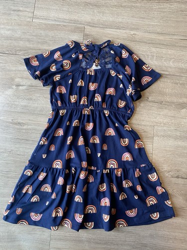 Girls Stitch Fix Love Glam Girl Rainbow Flutter Sleeve Summer Rainbow Dress Sz 5 - Picture 3 of 3