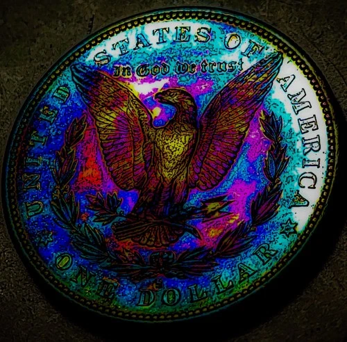 1880 S  Proof Like Pl Morgan Silver Dollar Beautiful A-T Toner. Lot#52