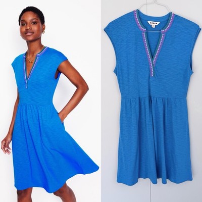 boden chloe embroidered short dress Boden Chloe Embroidered Short Dress in Blue