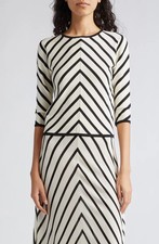 AUTH Zimmermann Natura Chevron Stripe Sweater Size 4 AU/12 US