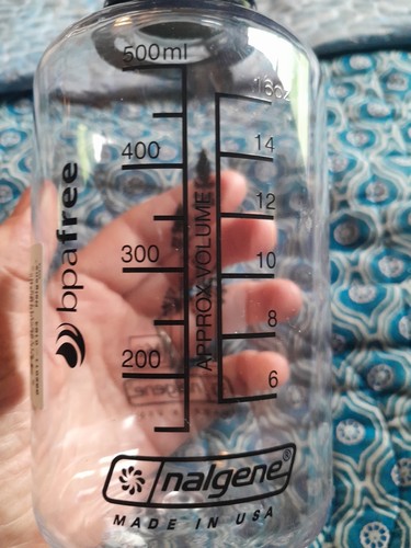 Nalgene Clear Small Mouth 16 Oz Wasserflasche Neu - Bild 3 von 3