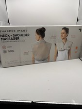 NEW Sharper Image Pain Relief Heated Neck and Shoulder Massager Wrap in Gray