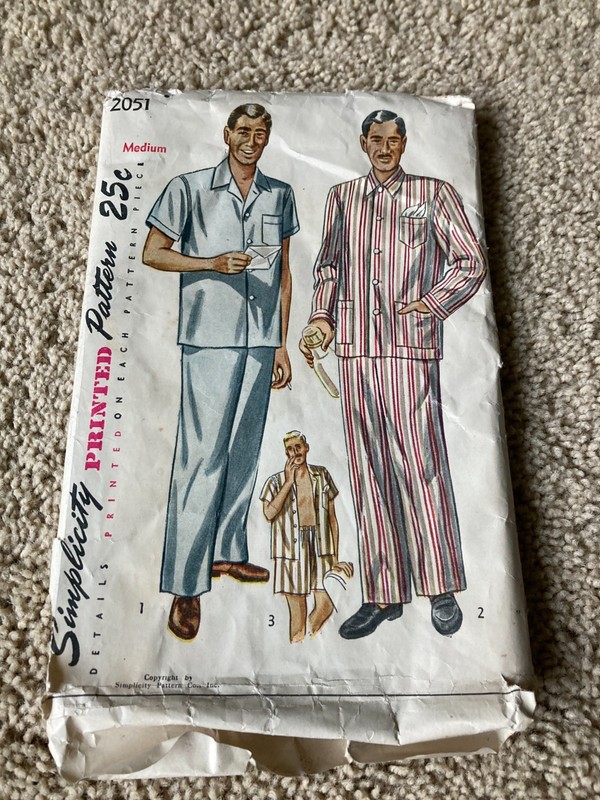 Vintage Simplicity Pattern Men's Pajamas 2051