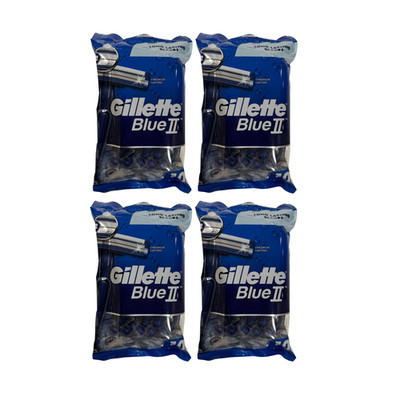 Gillette Blue II Disposable Razors for Men, Chromium Coated, 10ct (pack of 4)