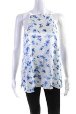 Cami NYC Women's Spaghetti Strap Floral Silk Cami Blue White Size M
