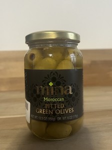 Mina Moroccan Pitted Green Olives 12.5 Oz Pack Of 3