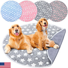 Hahafelt 4 Pcs Round Whelping Pee Pads Washable for Dogs Waterproof Pet Training