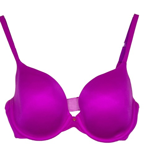 VICTORIA'S SECRET Lightly Lined Demi Bra Underwire Padded Fuchsia Pink Size 34DD - Picture 1 of 9