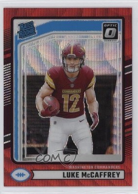 2024 Donruss Rated Optic Preview Red Wave Prizm Luke McCaffrey Rookie RC 2l4