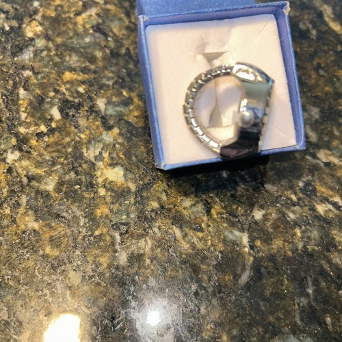 Strada Ring Watch Swarovski Crystal Stretch Band Silver Tone New - Picture 2 of 3