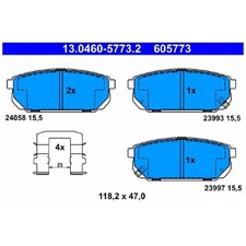 Satz Bremsbeläge Bremsklötze hinten für KIA Sorento 1 JC | 23965570