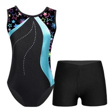 Teen Sleeveless Ballet Dance Outfits Gymnastics Leotards Jumpsuit Dancewear Set