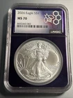 2026 MS 70 American Silver Eagle In Purple NGC Traderbea Core