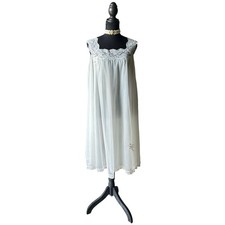1960s Vanity Fair Bridal Peignoir Set Chiffon Robe  Slip Size S Vintage Bridal
