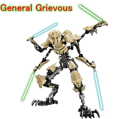 21ST CENTURY TOYS 32cm Star General Grievous Action Figure with Lightsaber Building Blocks Toy UK