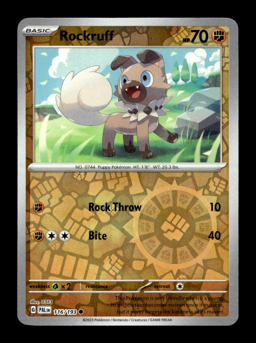 Rockruff 116/193 Common Paldea Evolved Pokemon Reverse Holo Near Mint