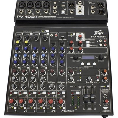 PEAVEY PV 10 BT 120US 4CH BLUETOOTH CAPABLE STUDIO MIXER W/ BUILT-IN EQ BYPASS