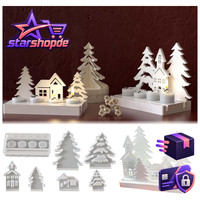 Silikonformen 7PCS Weihnachten GießFormen Kerzenhalter Tannenbaum DIY Gips