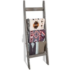 5ft 58" Wood Blanket Ladder Living Room Decorative Wall Leaning Farmhouse Q...
