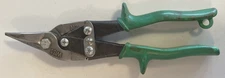 Vintage Wiss Tin Snips M2 Metal Cutters Green Handle Hand Tool. Made in U.S.A.