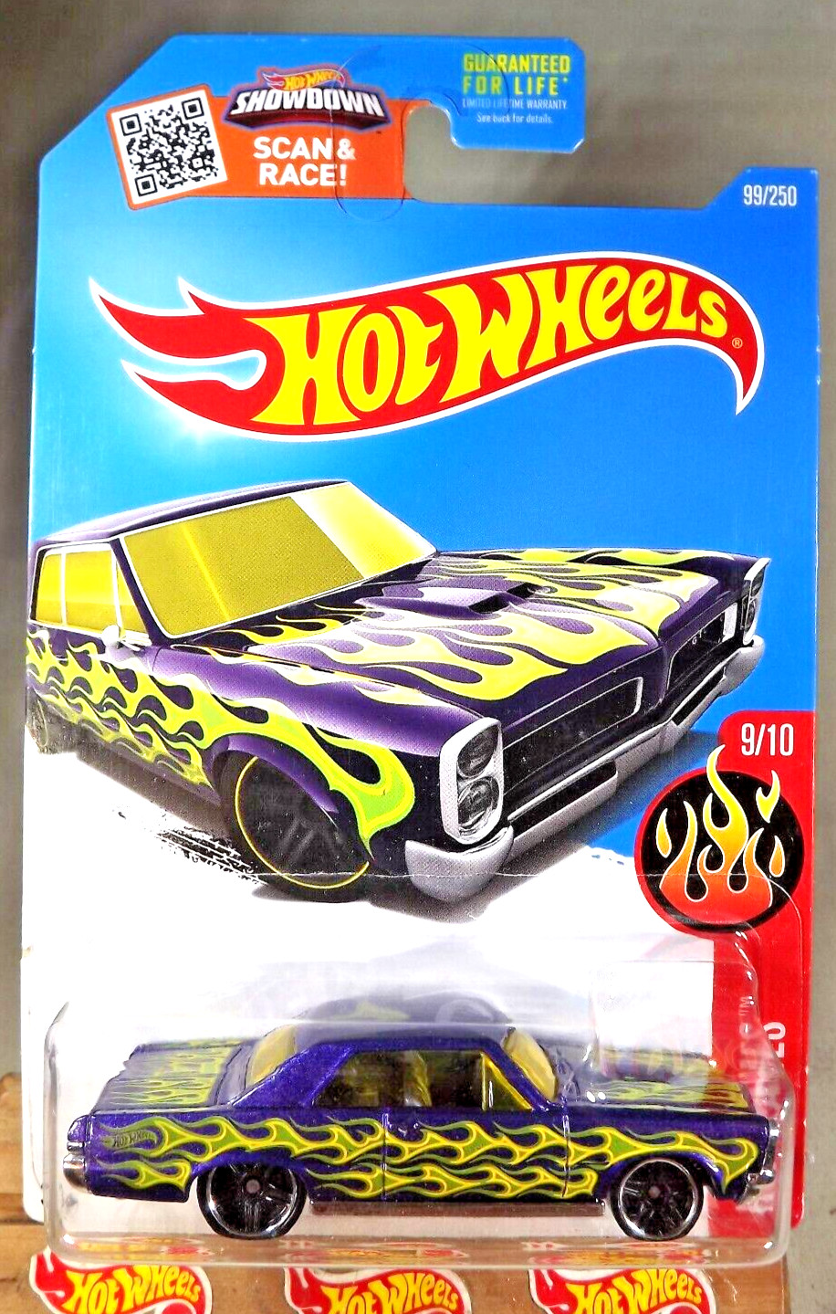 2016 Hot Wheels #99 HW Flames 9/10 '65 PONTIAC GTO Purple Variation w/BlackPr5Sp