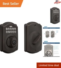 Camelot Electronic Keypad Deadbolt - Secure Keyless Access in Oil Rubbed Bronze