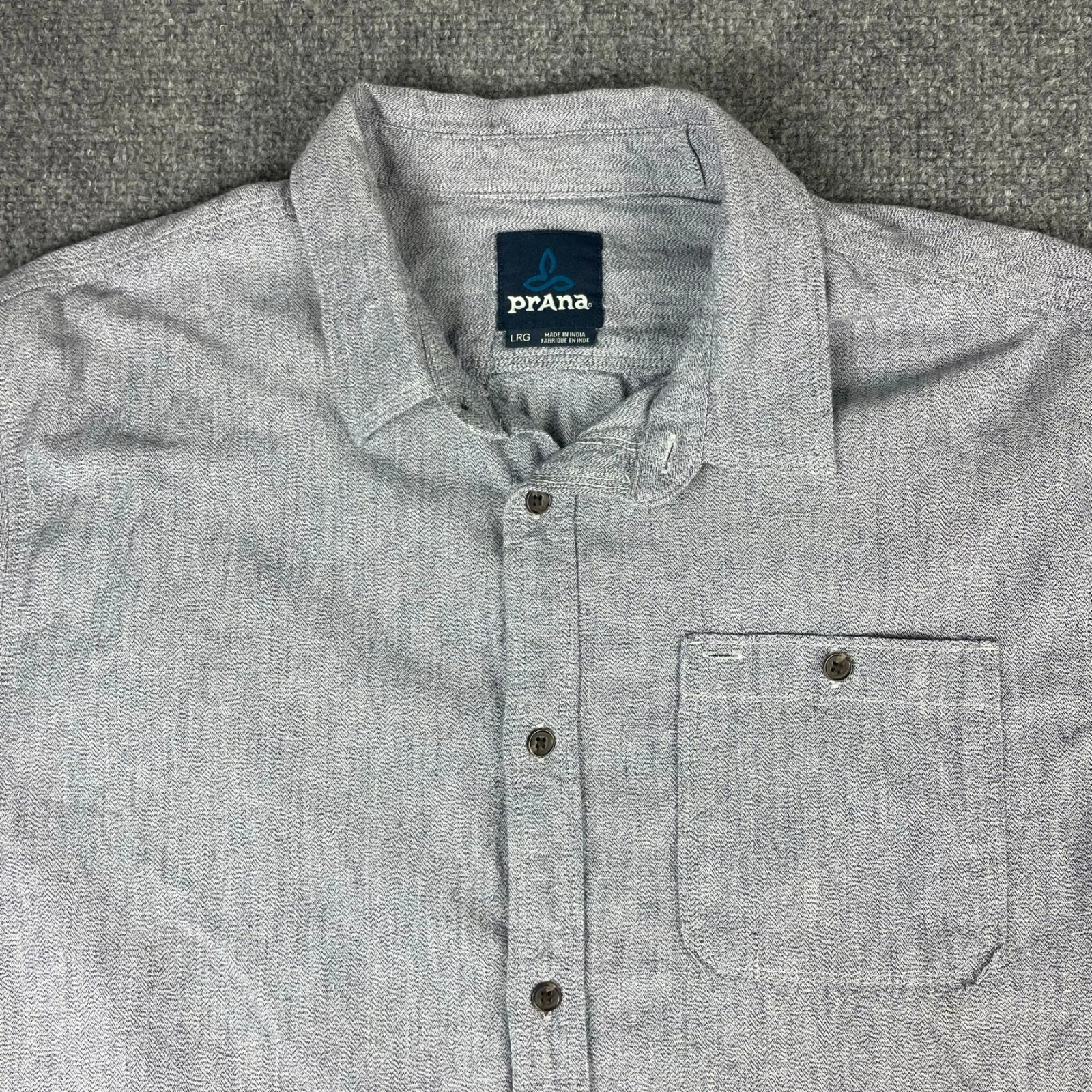 prana solid long sleeve button front lightweight pocket shirt