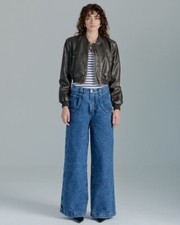 JNCO CAMILLA WOMEN  S DENIM JEANS-WIDE LEG-DARK STONE WASH-LTD ED-25W/32L-NWT 