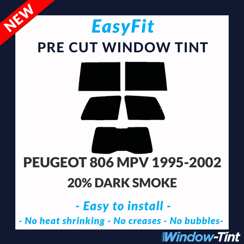 EasyFit Static Pre Cut Window Tint For Peugeot 806 MPV 1995-2002 - 20% Dark Rear - Picture 1 of 3