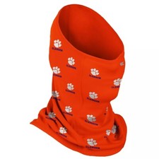 Clemson Tigers Colosseum Adult SPF 50 Repeat Logo Neck Gaiter Mask NWT