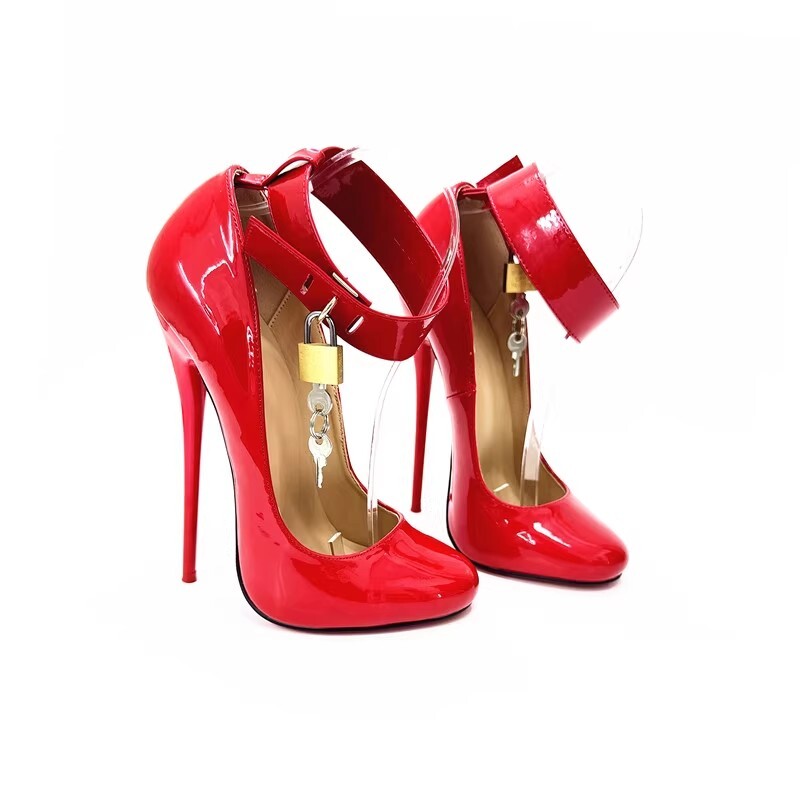 Aisicoo Women's Stiletto High Heels – Pointed Toe Pumps With Ankle Strap & Buckle, 3.9 Inch Prom & Party Heels