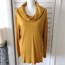 Jaclyn Smith mustard yellow soft long sleeve tunic sweater Sz XL