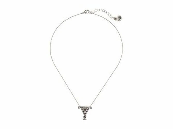 House of Harlow 302063 银色水晶三角吊坠项链 — 第 2/3 张图片
