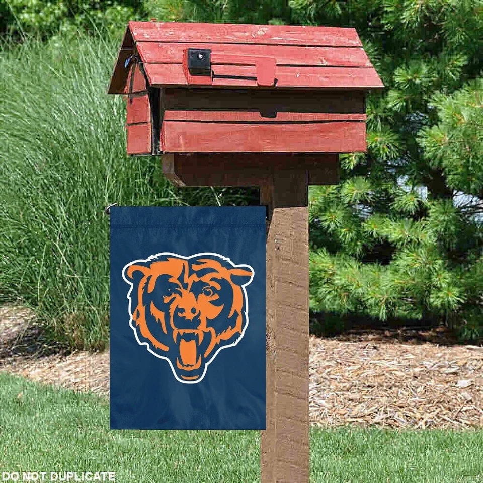 Bandeira de parede Chicago Bears poliéster 12"X18" 2 lados jardim quintal bandeira EUA nova. - Imagem 3 de 4