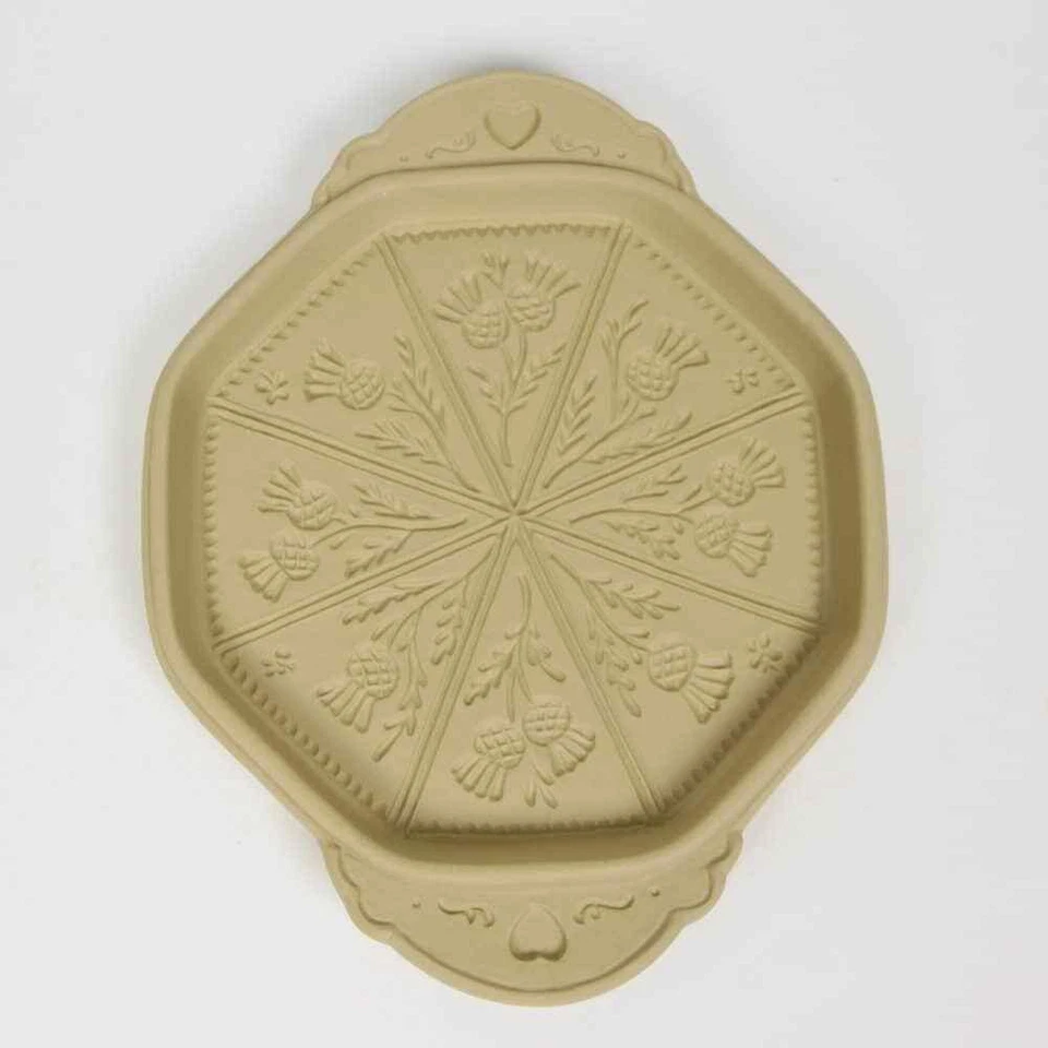 Shortbread Pan Thistle Cookie Mold Stoneware Pottery Baking Pan & Recipe Booklet