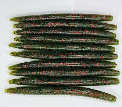 15ct 4 Inch Watermelon Red Senko Style Soft Plastic lure Bass Fishing Stick Bait
