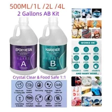 Fast Cure 1:1 Clear Epoxy Resin 500ML/16oz 1L/32oz 2L/64oz 4L 2 Gallons Kit