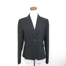 Tahari Arthur Levine Petite Women's Black Stripe Single Button Blazer size 6P HK