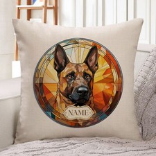 Personalised Belgian Malinois Cushion Cover Dog Pillow Puppy Portrait Gift GDC09
