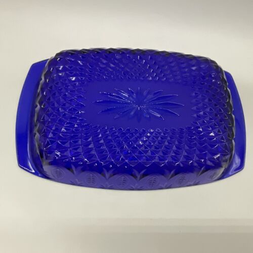 Vtg Avon Cobalt Blue Glass Casserole Baking Dish 8" x 13" France Royal Sapphire - Picture 3 of 10