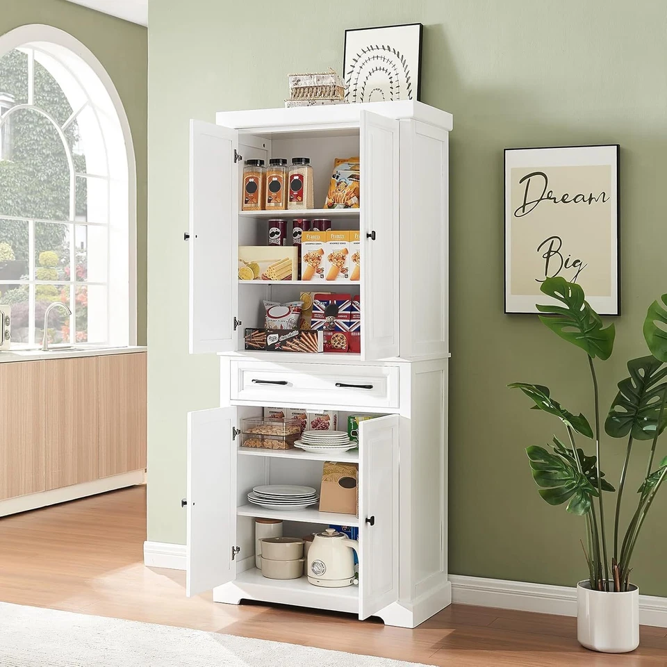 71'' Tall Kitchen Pantry Cabinet Storage Cabinet w/ Drawers&Adjustable Shelves - Image 3 of 4