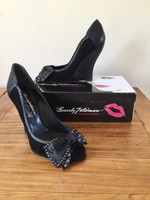 Beverly Feldman Exclusive For Russell & Bromley Black Suede Curved Wedge Shoes Beverly Feldman Exclusive For Russell & Bromley Black Suede Curved Wedge Shoes