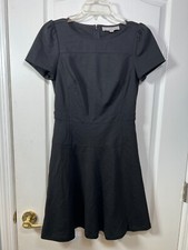 LOFT Dress Women Petites Size 0 Black Short Sleeve Stylish Casual Fit & Flare