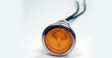 Universal 12v Dash Indicator Light Yellow Amber 12 Mount Hole Chrome Ring