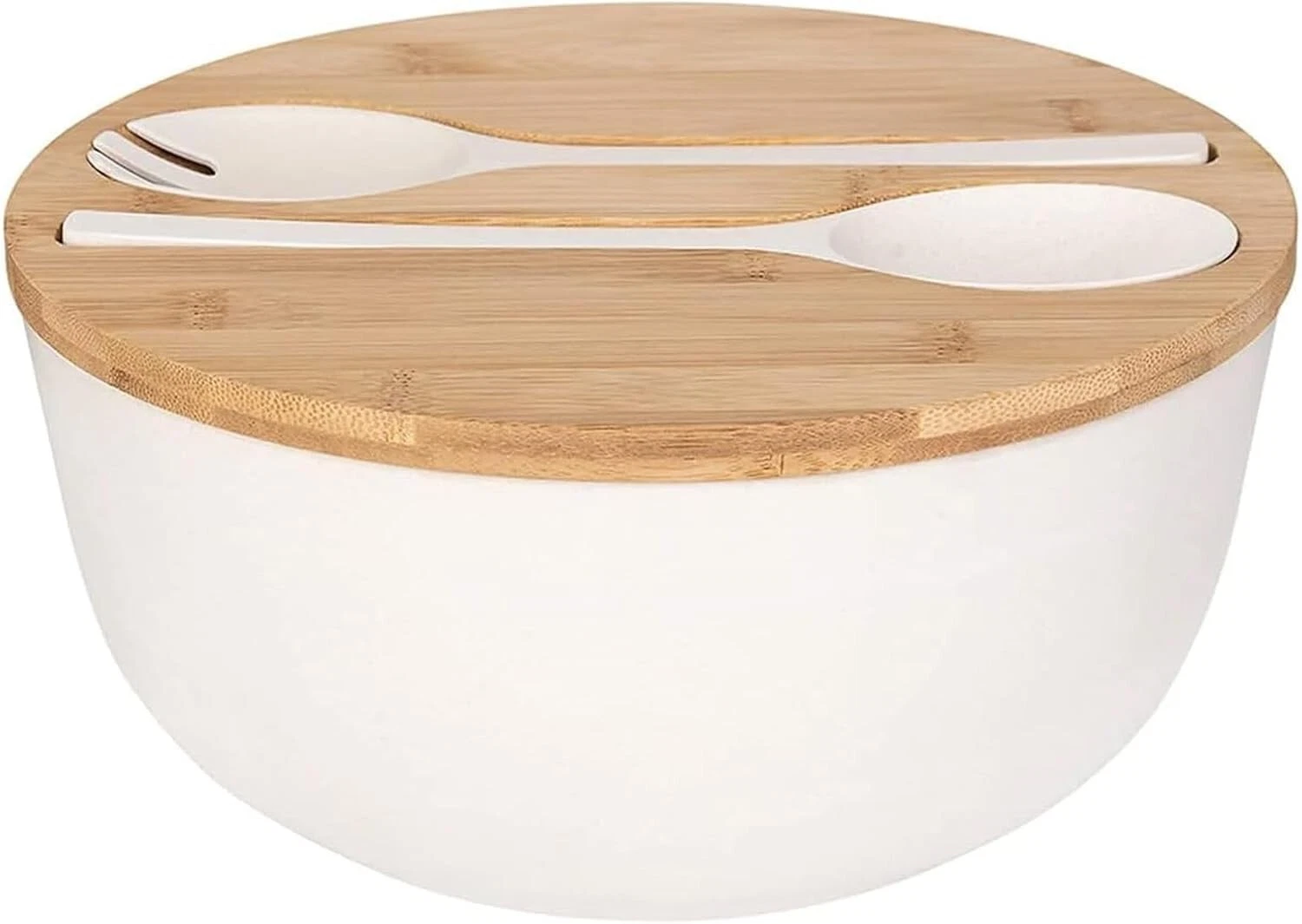 Salad Bowl with Servers Set - Large 9.8 Inches Mixing Bowls Bamboo Lid & Cutlery
Opens in a new wind