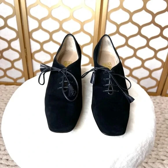 Salvador Ferragamo suede lace up shoes size 8.5 B | eBay display picture 2
