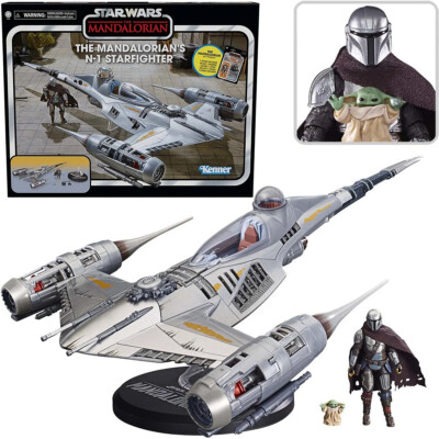 Star Wars Vintage Collect. Mandalorian s N-1 Starfighter Vehicle & Actionfiguren